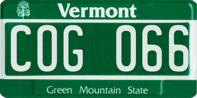 VT license plate COG066