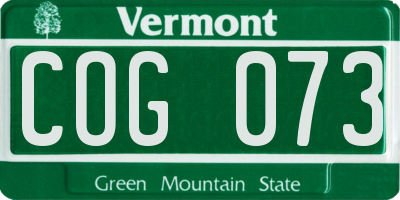 VT license plate COG073