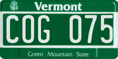 VT license plate COG075