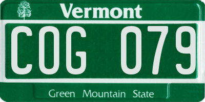 VT license plate COG079