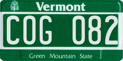 VT license plate COG082