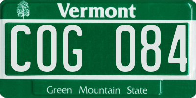 VT license plate COG084