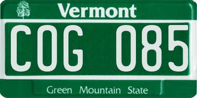 VT license plate COG085