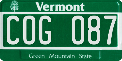 VT license plate COG087