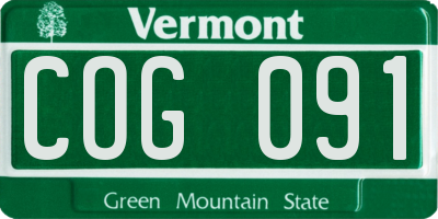 VT license plate COG091