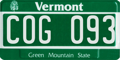 VT license plate COG093