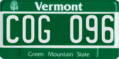 VT license plate COG096