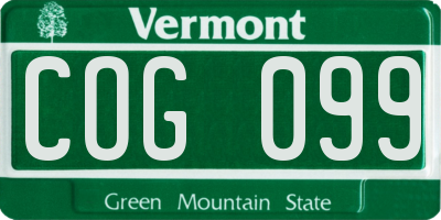 VT license plate COG099
