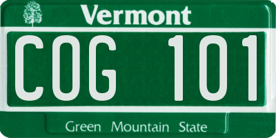 VT license plate COG101