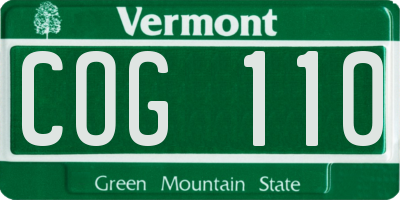 VT license plate COG110