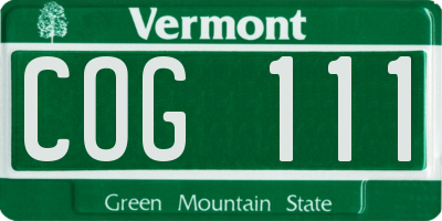 VT license plate COG111