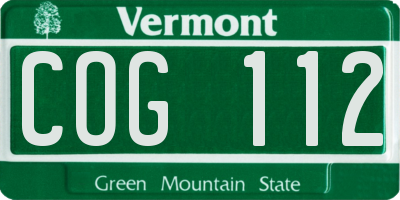 VT license plate COG112