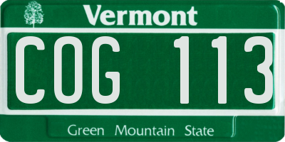 VT license plate COG113