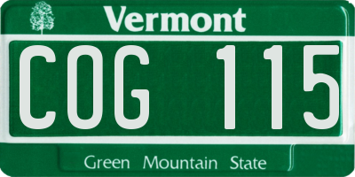VT license plate COG115