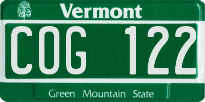 VT license plate COG122