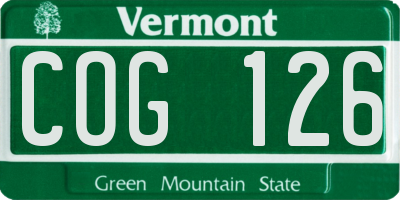 VT license plate COG126