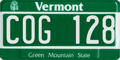 VT license plate COG128