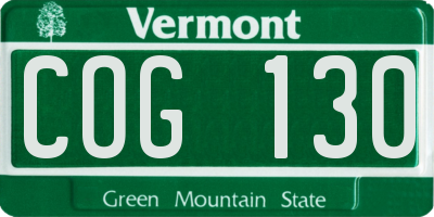 VT license plate COG130