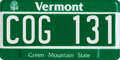 VT license plate COG131