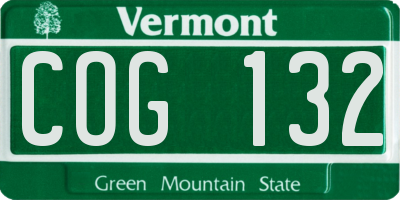 VT license plate COG132