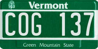 VT license plate COG137