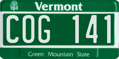 VT license plate COG141
