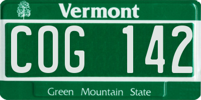 VT license plate COG142