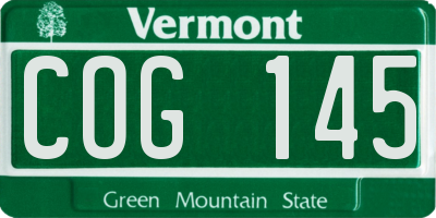 VT license plate COG145