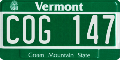 VT license plate COG147