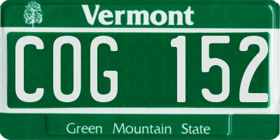 VT license plate COG152
