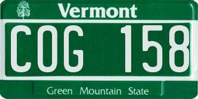 VT license plate COG158