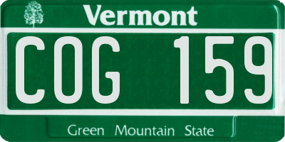 VT license plate COG159