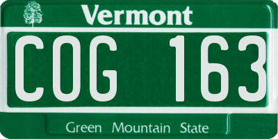 VT license plate COG163