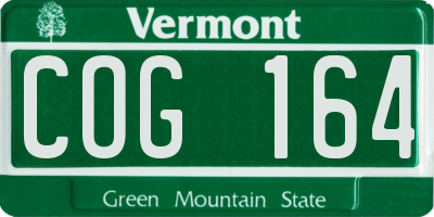 VT license plate COG164