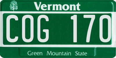 VT license plate COG170