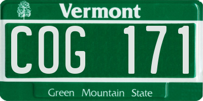 VT license plate COG171