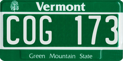 VT license plate COG173