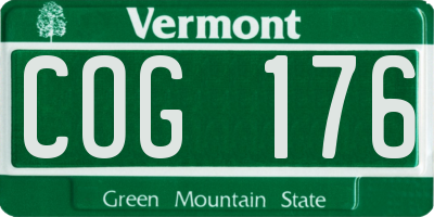 VT license plate COG176