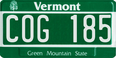 VT license plate COG185