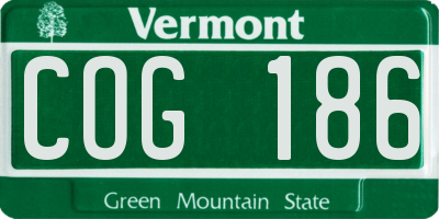 VT license plate COG186