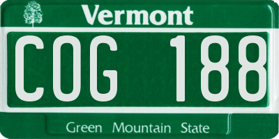 VT license plate COG188