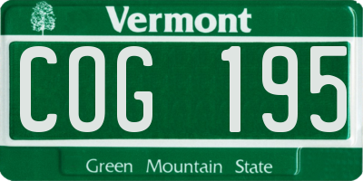 VT license plate COG195