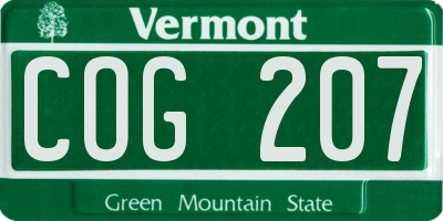 VT license plate COG207
