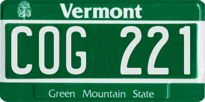 VT license plate COG221