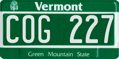 VT license plate COG227