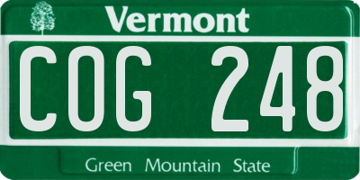 VT license plate COG248