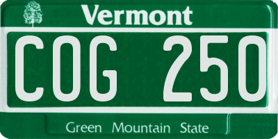 VT license plate COG250