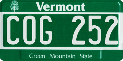 VT license plate COG252