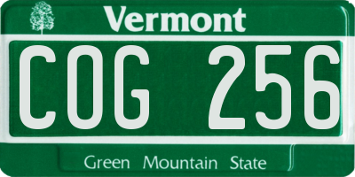 VT license plate COG256