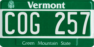 VT license plate COG257